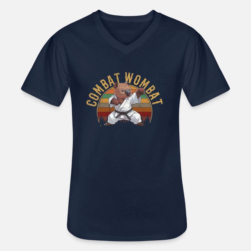 wombat Aussie australian wombat - Männer-T-Shirt mit V-Ausschnitt - Navy