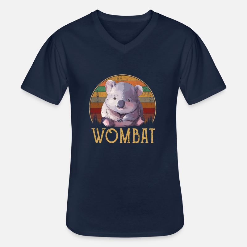 wombat Aussie australian wombat - Männer-T-Shirt mit V-Ausschnitt - Navy