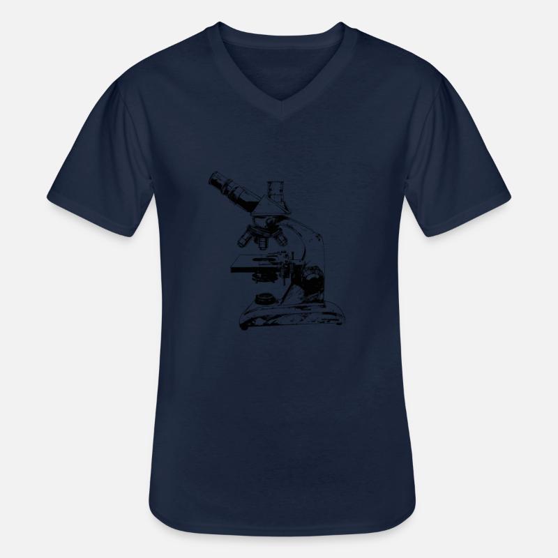 Microscopy Scientist Biologist Microscope - Men's V-Neck T-Shirt - navy