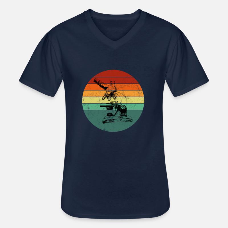 Microscopy Scientist Biologist Microscope - Männer-T-Shirt mit V-Ausschnitt - Navy