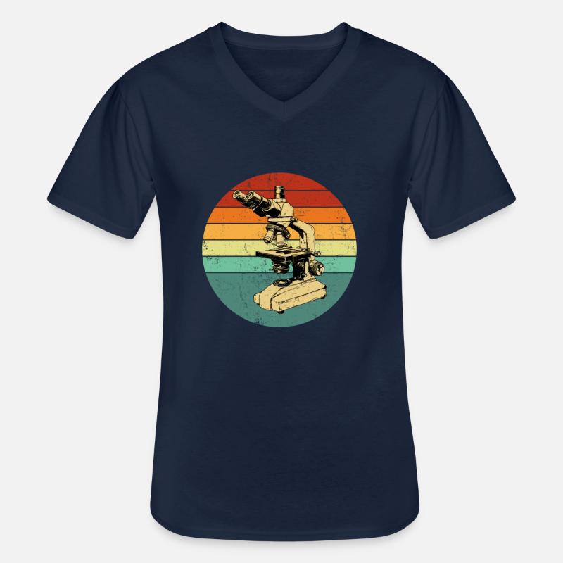 Microscopy Scientist Biologist Microscope - Männer-T-Shirt mit V-Ausschnitt - Navy