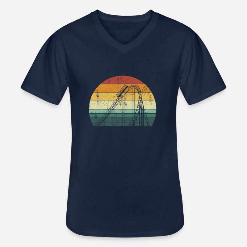 forecast Roller Coaster rollercoaster - Männer-T-Shirt mit V-Ausschnitt - Navy