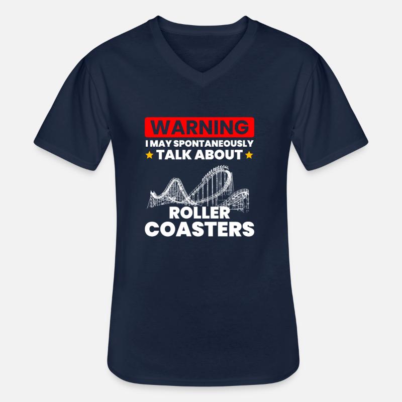 talk spontaneously rollercoasters - Männer-T-Shirt mit V-Ausschnitt - Navy