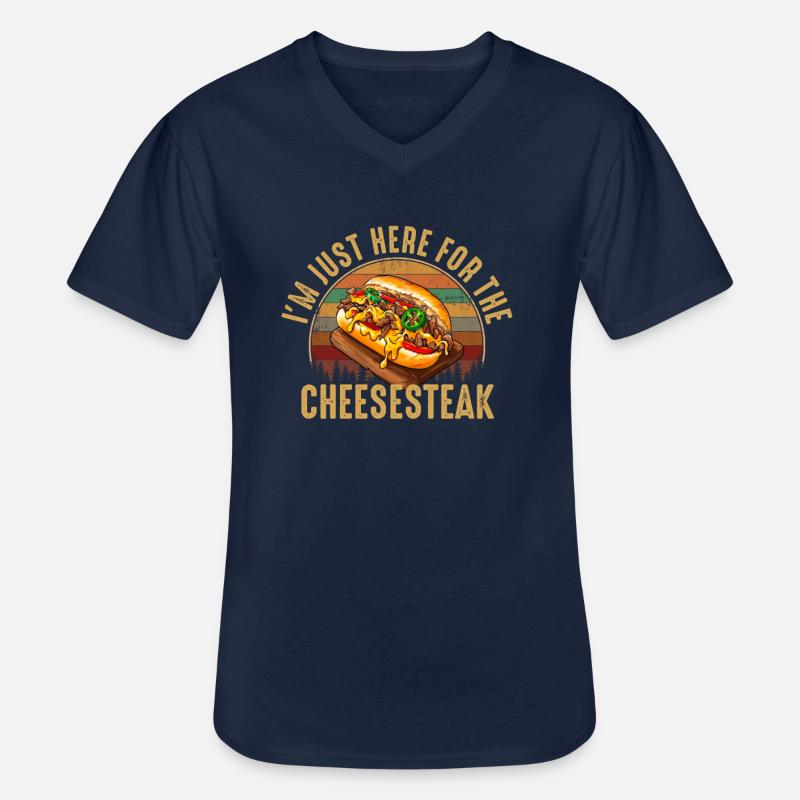 Philly Cheesesteak apparel - Männer-T-Shirt mit V-Ausschnitt - Navy