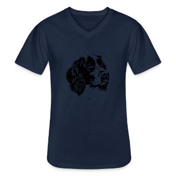 springer spaniel - Männer-T-Shirt mit V-Ausschnitt - Navy - Vorne - AI Model Male 178 dark (178cm)