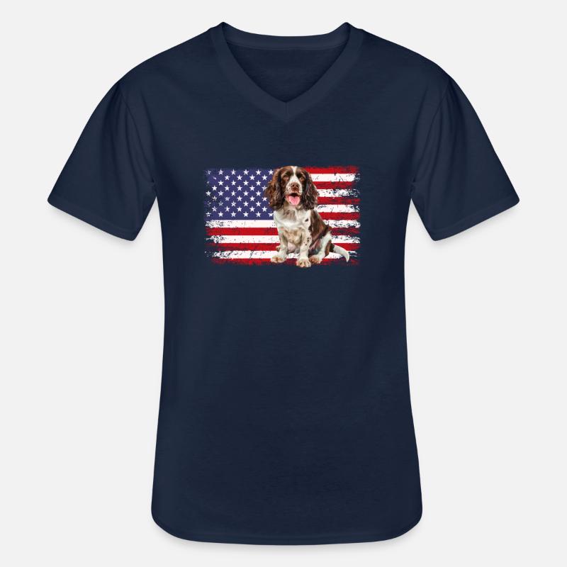 springer spaniel - Männer-T-Shirt mit V-Ausschnitt - Navy