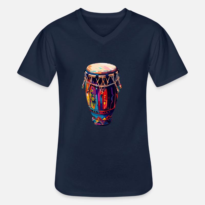 conga instrument drums - Männer-T-Shirt mit V-Ausschnitt - Navy