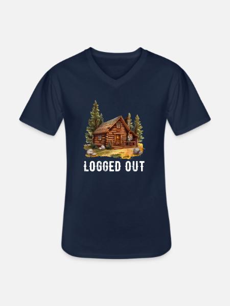 Cabane déconnectée, cabine extérieure - T-shirt col V Homme - marine