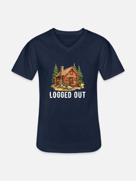 Cabane déconnectée, cabine extérieure - T-shirt col V Homme - marine