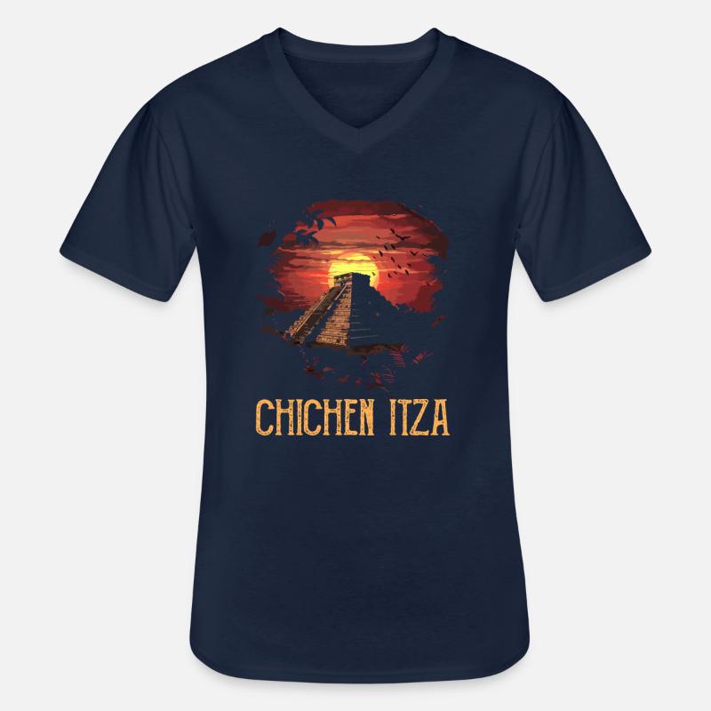 chichen itza mexico - Männer-T-Shirt mit V-Ausschnitt - Navy