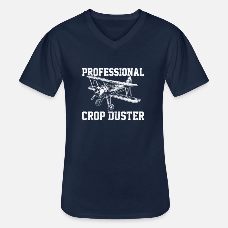 professional crop dusting, cropdusting - Männer-T-Shirt mit V-Ausschnitt - Navy