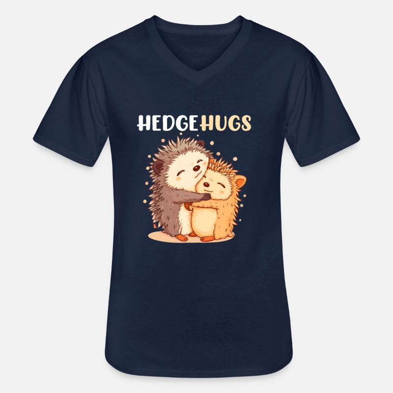 Hedgehugs Cute Hedgehog - Männer-T-Shirt mit V-Ausschnitt - Navy