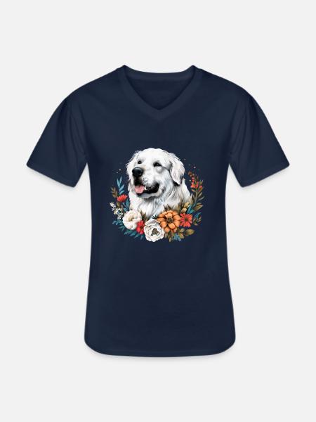 Great Pyrenees dog - Männer-T-Shirt mit V-Ausschnitt - Navy