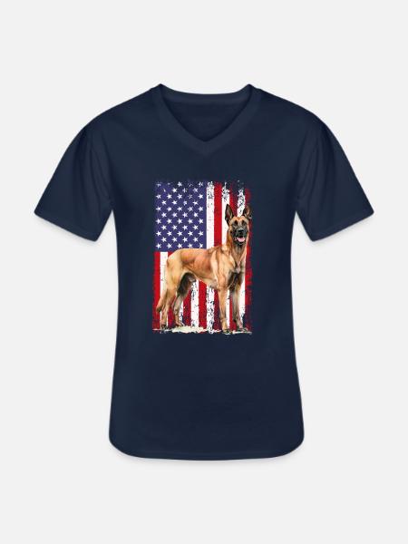 Belgian Malinois - Männer-T-Shirt mit V-Ausschnitt - Navy