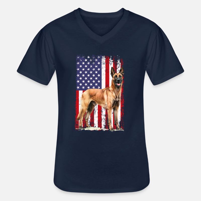 Belgian Malinois - Männer-T-Shirt mit V-Ausschnitt - Navy
