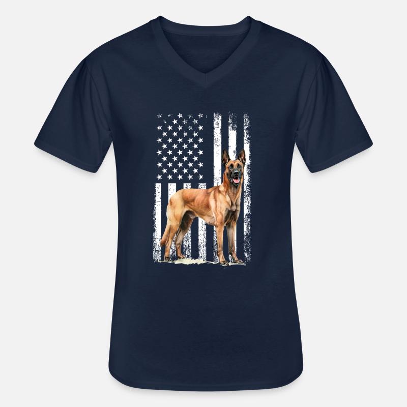 Belgian Malinois - Männer-T-Shirt mit V-Ausschnitt - Navy