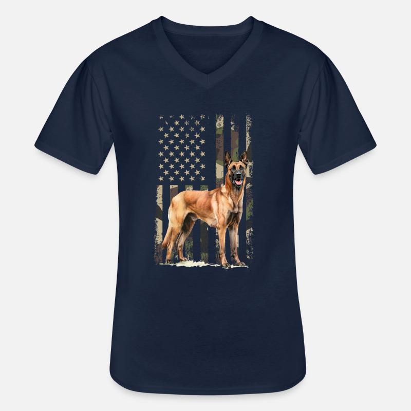 Belgian Malinois - Männer-T-Shirt mit V-Ausschnitt - Navy
