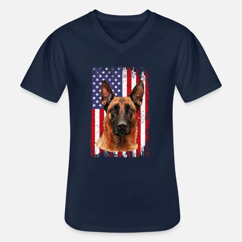 Belgian Malinois - Männer-T-Shirt mit V-Ausschnitt - Navy