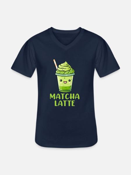 Matchaholic, matcha - Männer-T-Shirt mit V-Ausschnitt - Navy