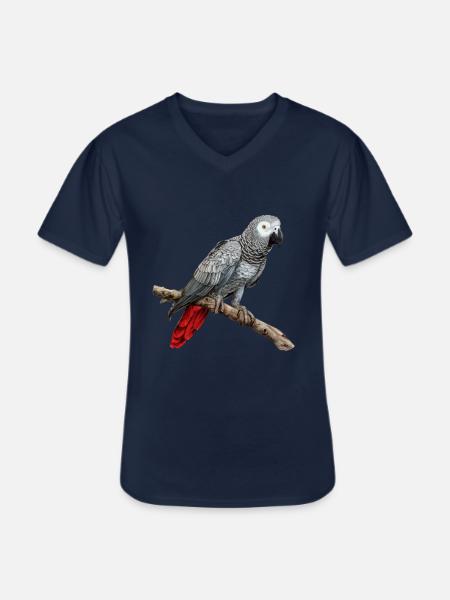 african grey parrot - Männer-T-Shirt mit V-Ausschnitt - Navy