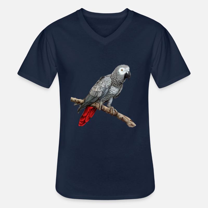 african grey parrot - Männer-T-Shirt mit V-Ausschnitt - Navy