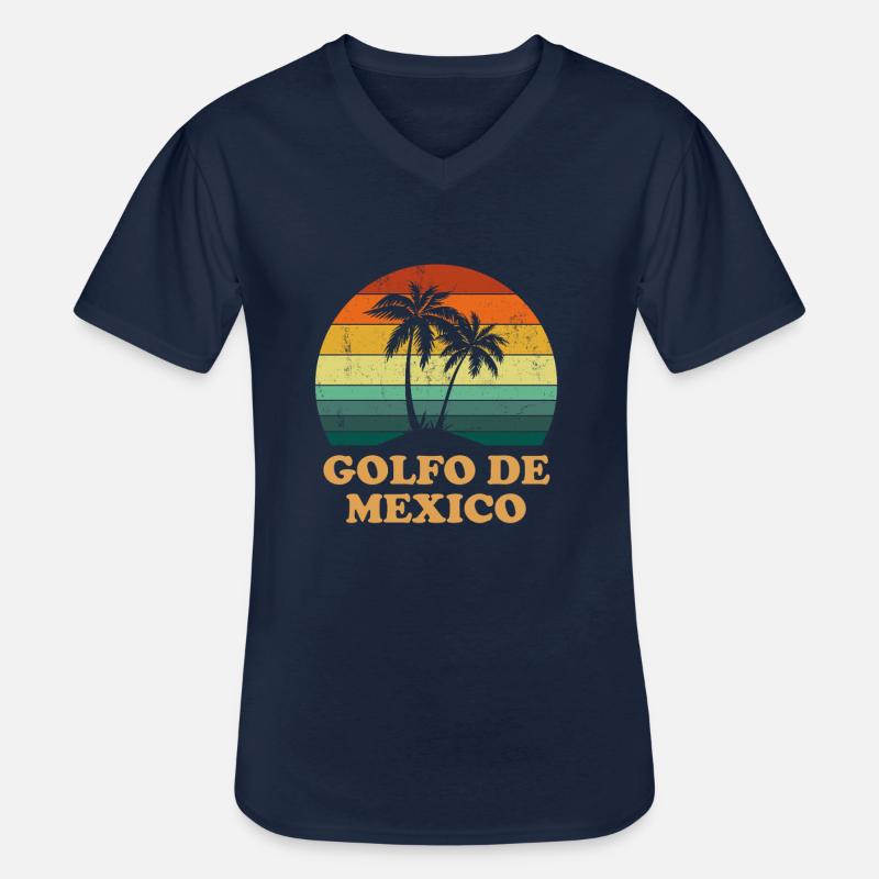 golfo de mexico - Männer-T-Shirt mit V-Ausschnitt - Navy