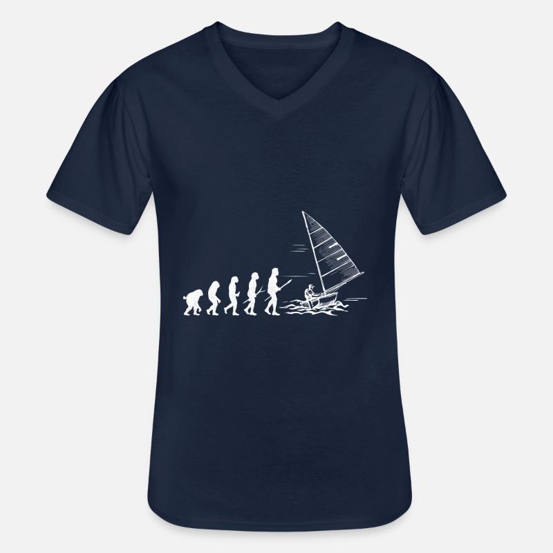 Sailing evolution - Männer-T-Shirt mit V-Ausschnitt - Navy