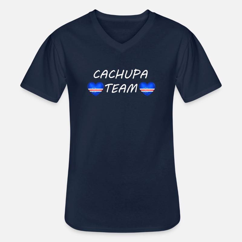 CACHUPA TEAM - Männer-T-Shirt mit V-Ausschnitt - Navy