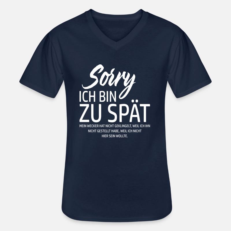 Sorry ich bin zu spaet - Männer-T-Shirt mit V-Ausschnitt - Navy