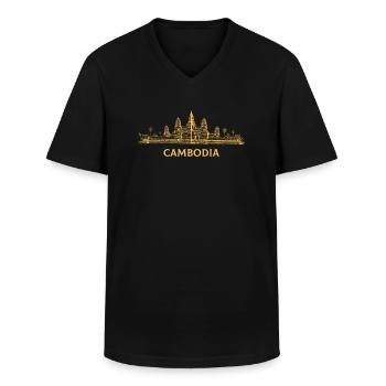 Angkor Wat cambodian, khmer cambodian - Männer-T-Shirt mit V-Ausschnitt - Schwarz - Vorne - AI Model Male 178 dark (178cm)