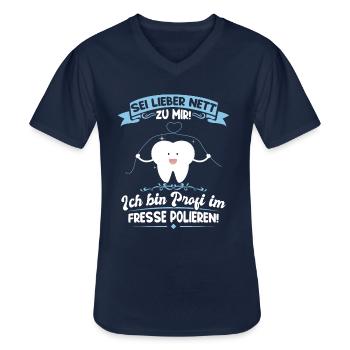 Zahnarzthelferin Zahnmedizinische Fachangestellte - Männer-T-Shirt mit V-Ausschnitt - Navy - Vorne - AI Model Male 178 dark (178cm)