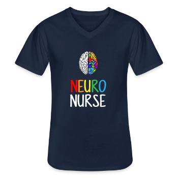 Neuro Nurse, Neurologie Gehirn Neurowissenschaften - Männer-T-Shirt mit V-Ausschnitt - Navy - Vorne - AI Model Male 178 dark (178cm)
