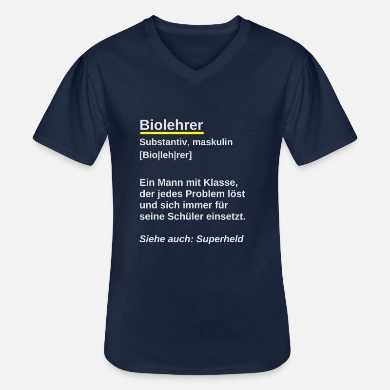 Biolehrer Geschenk Referendar Biologielehrer - Männer-T-Shirt mit V-Ausschnitt - Navy