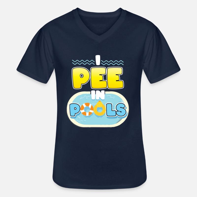 Ich pinkle in Pools - Männer-T-Shirt mit V-Ausschnitt - Navy