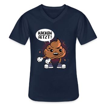 Kacken Fetzt - Männer-T-Shirt mit V-Ausschnitt - Navy - Vorne - AI Model Male 178 dark (178cm)