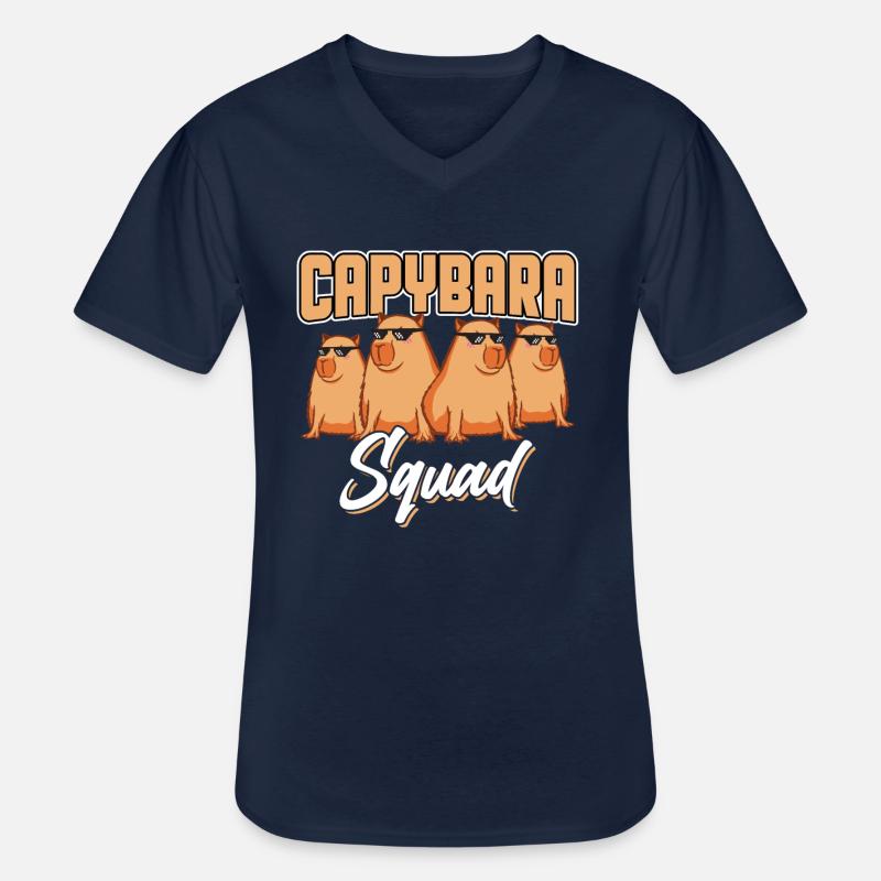 Capybara Squad - Männer-T-Shirt mit V-Ausschnitt - Navy