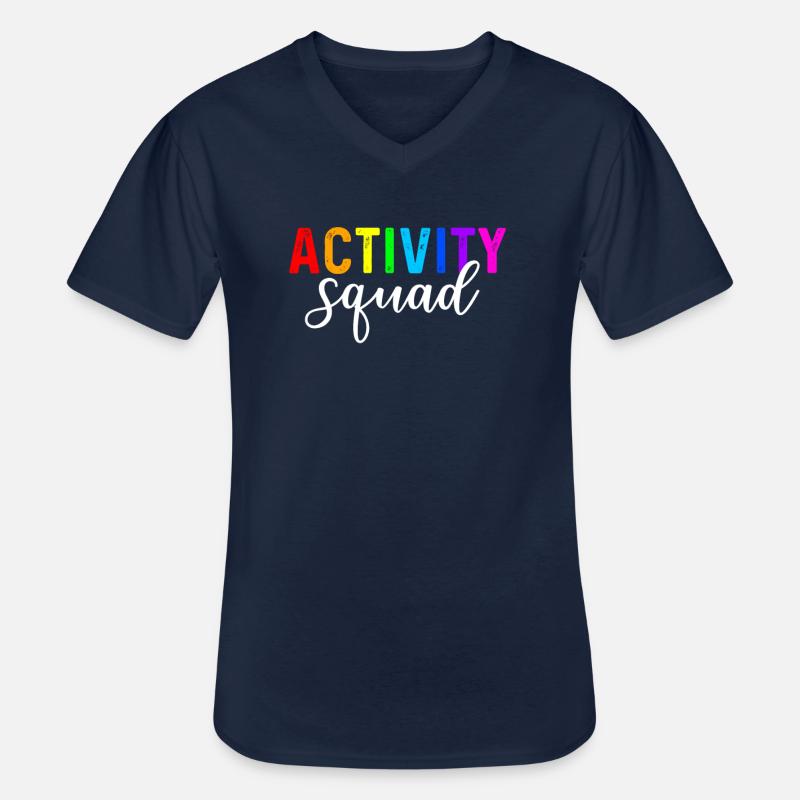 activity squad, activity assistant - Men's V-Neck T-Shirt - navy
