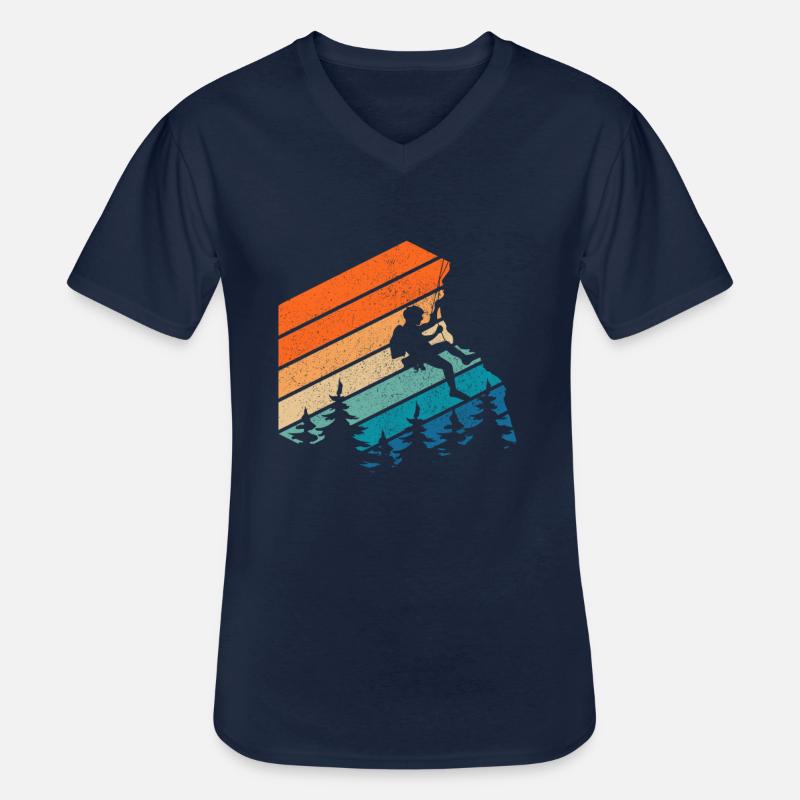 Klettern Bouldern Bergsteigen Geschenk - Männer-T-Shirt mit V-Ausschnitt - Navy