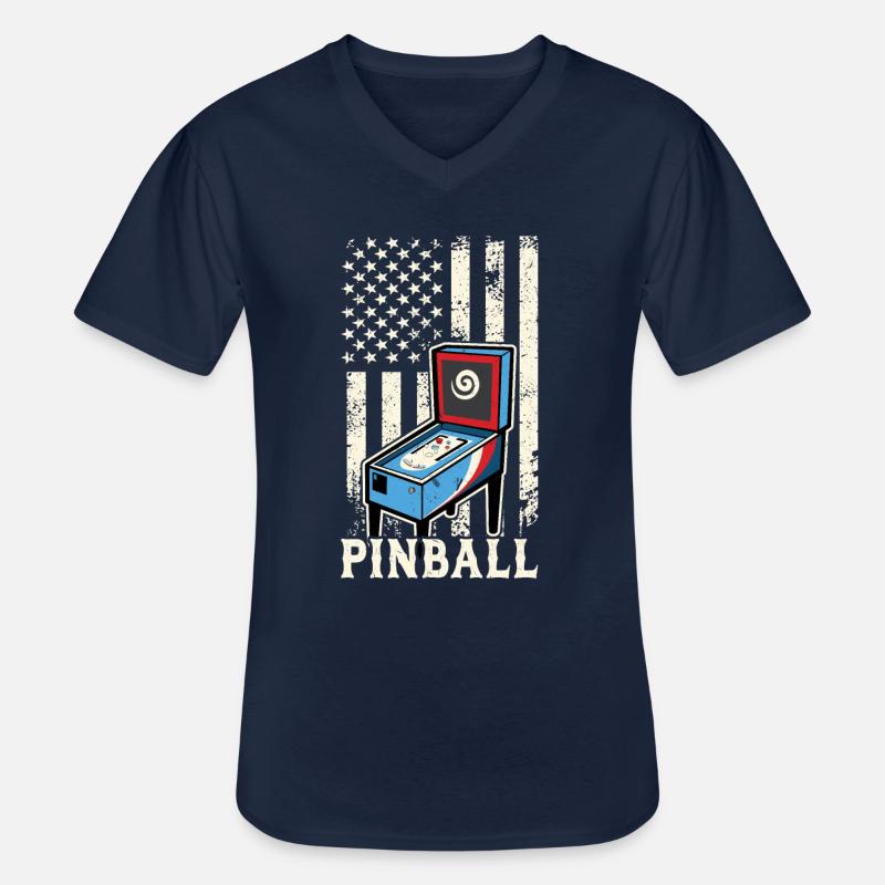 Flipperautomat Mit Us-flagge - Männer-T-Shirt mit V-Ausschnitt - Navy