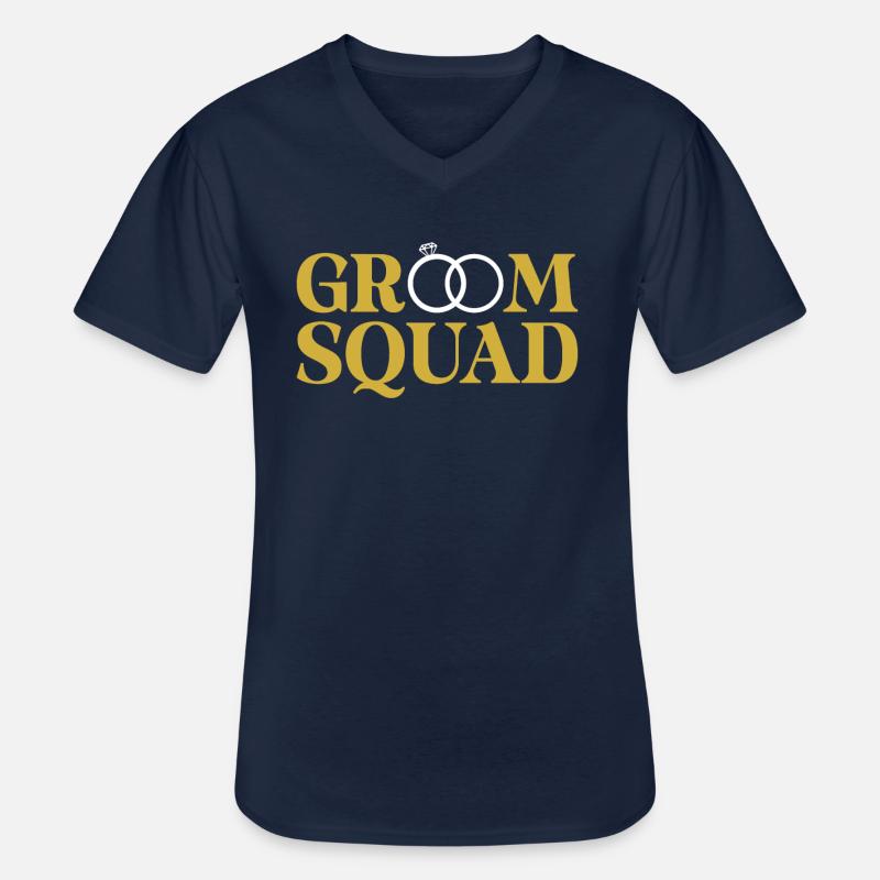 Bräutigam Squad - Männer-T-Shirt mit V-Ausschnitt - Navy