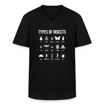 Types Of Insects - Zoology Entomologist - Men's V-Neck T-Shirt - black - Front - AI Model Male 178 dark (178cm)