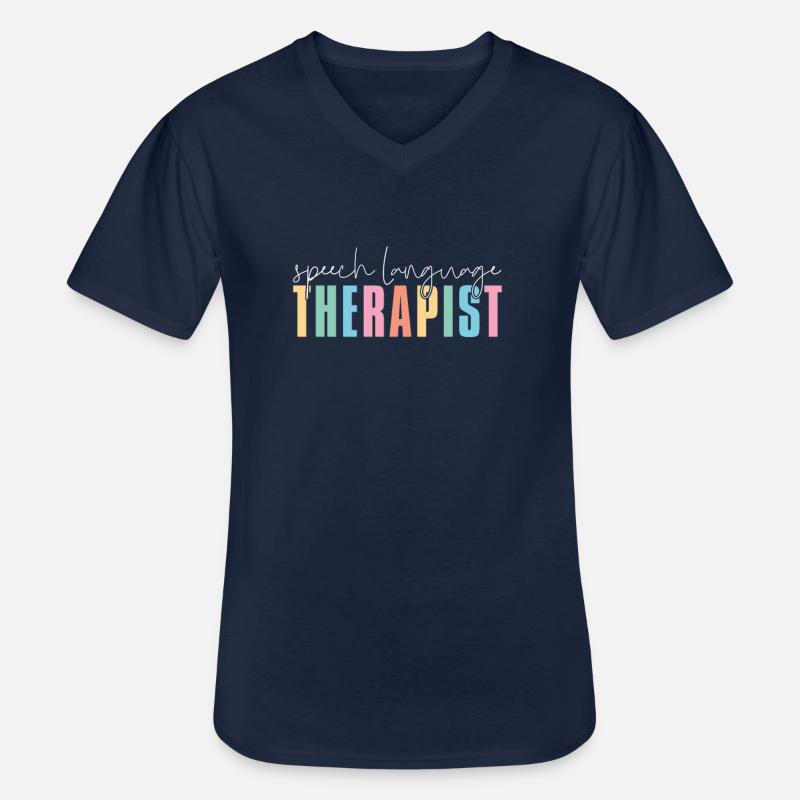 Speech-Language Pathology Speech Therapist - Men's V-Neck T-Shirt - navy