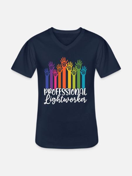 Professional Lightworker - Reiki - Men's V-Neck T-Shirt - navy