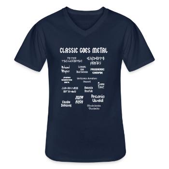 Heavy Metal Klassische Musik Komponisten Klassik - Männer-T-Shirt mit V-Ausschnitt - Navy - Vorne - AI Model Male 178 dark (178cm)