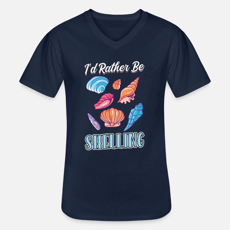 I'd rather peel - Seashell - Men's V-Neck T-Shirt - navy