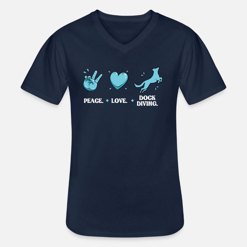 Frieden - Liebe - Dock-tauchen - Männer-T-Shirt mit V-Ausschnitt - Navy