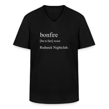 Redneck Nightclub, Funny Campfire Definition - Men's V-Neck T-Shirt - black - Front - AI Model Male 178 dark (178cm)