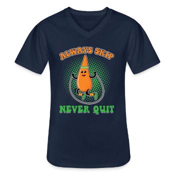Always Skip Never Quit - Jump Rope - Männer-T-Shirt mit V-Ausschnitt - Navy - Vorne - AI Model Male 178 dark (178cm)