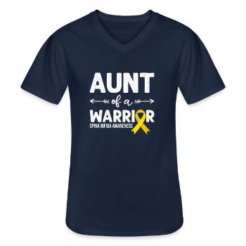 Aunt Of A Warrior, Yellow Ribbon Spina Bifida - Männer-T-Shirt mit V-Ausschnitt - Navy - Vorne - AI Model Male 178 dark (178cm)