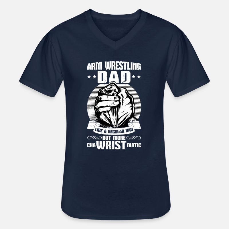 Arm Wrestling Dad - Männer-T-Shirt mit V-Ausschnitt - Navy